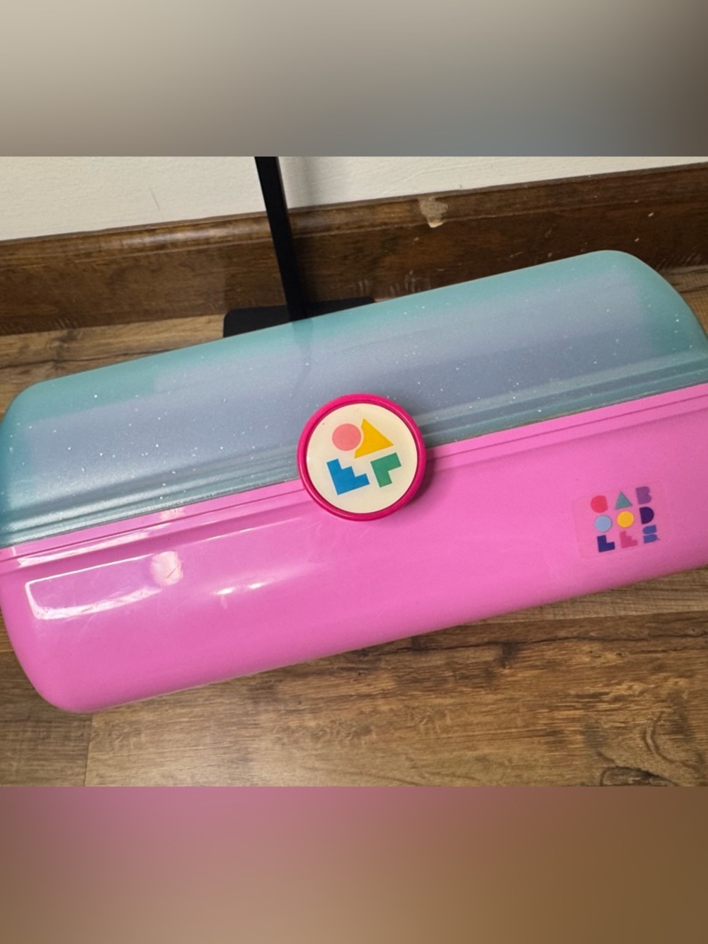 VINTAGE Caboodles On-The-Go Girl Makeup Case - Pink & Teal Glitter - Model 5626